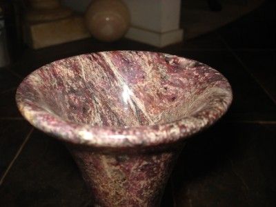 SOLID MARBLE CARVED MODERN ITALIAN VASE MID CENTURY MOD  