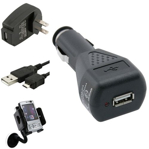   Charger+USB Data Cable+Mount Holder For Cell Phone HTC Samsung  