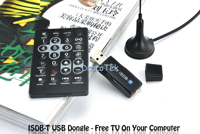 ISDB T USB Dongle Free HD TV On Your Computer + remote  