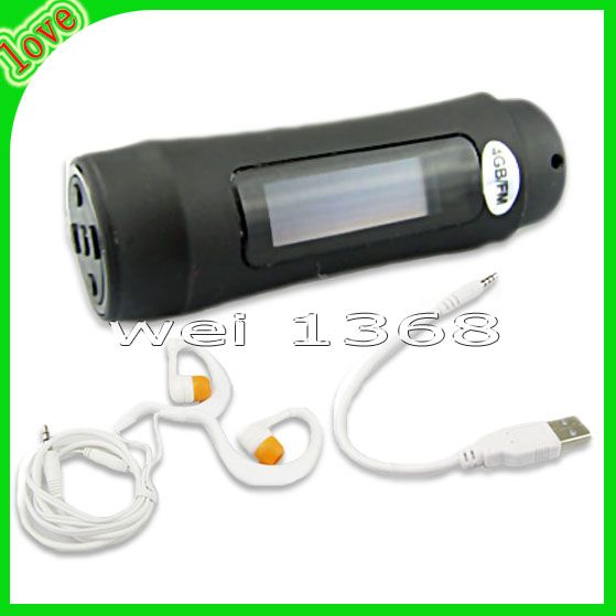 Black 4GB LCD Display Screen Waterproof Swimming Sport  Player FM 