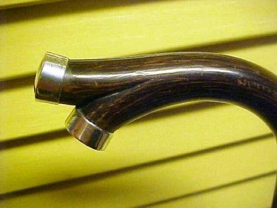 ANTIQUE STERLING SILVER SPLIT TOP WALKING STICK CANE 34 1/2 LONG 