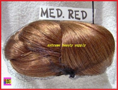 MED RED hair dome piece bun chignon wiglet clamp comb  