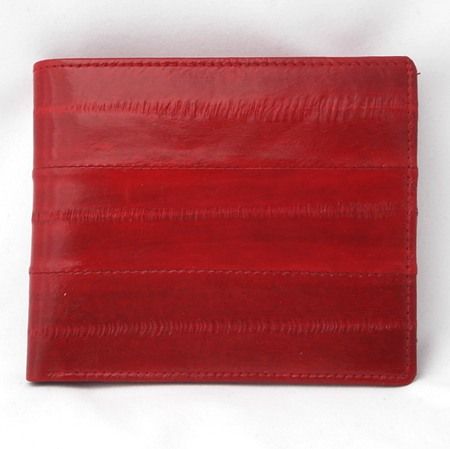 EEL SKIN LEATHER WOMEN WALLETS WITH CHANGE PURSE   Red  
