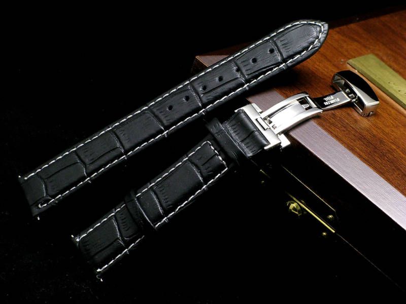 20mm Leather watch Band DEPLOYMENT CLASP for Breitling  