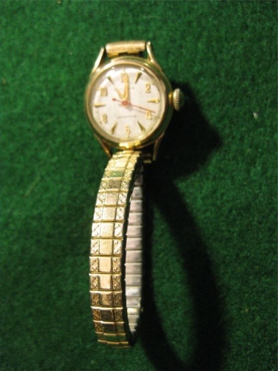 Vtg / Antique Ladies Bulova Nurses Watch Red Second Hand Waterproof 