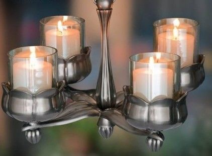   Chandelier Candle Lighting Hanging Candelabra Outdoor Room Garden Gift