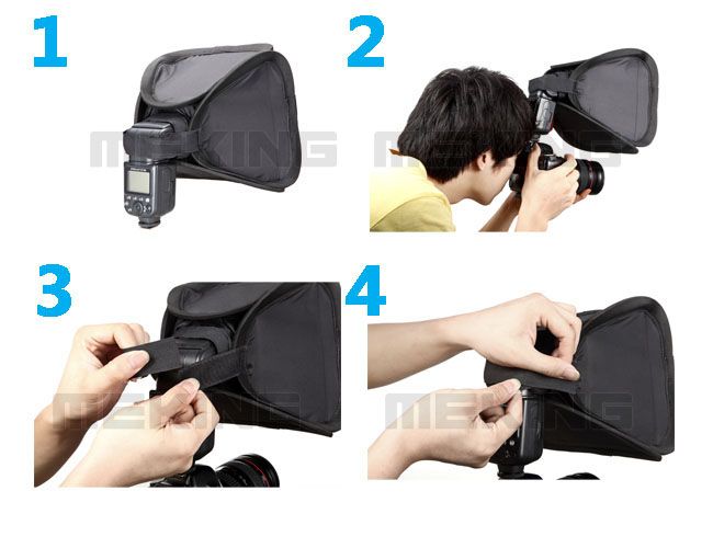 This portable flash softbox can be setuped up very easily , and the 