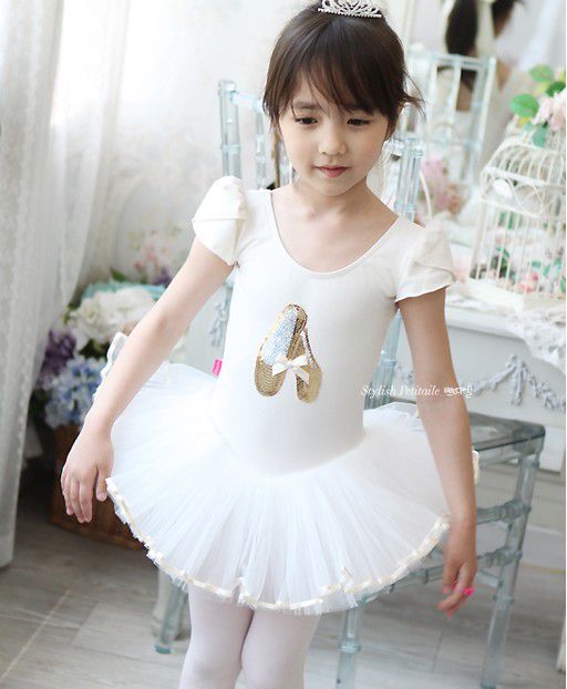 Girls Party Dance Ballet Tutu Dress Costume 3 8y White Leotard Color 