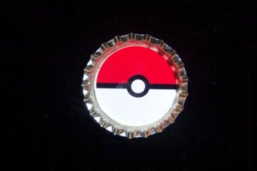 POKEMON INSPIRED POKEBALLS BOTTLE CAP CHARMS  