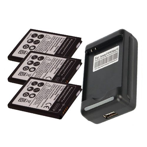 3XBattery+Wall Dock Charger Fr Samsung Galaxy S 2 I9100  