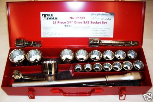 Tools 3/4 Drive 21 Pc. Socket Set New  