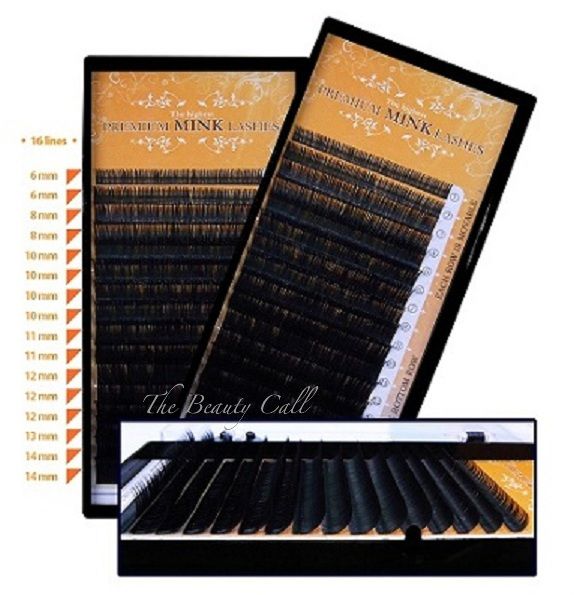 Eyelash Extension Prem Mink Lash 7 Mix Size Tray C 6,8,10,11,12,13 