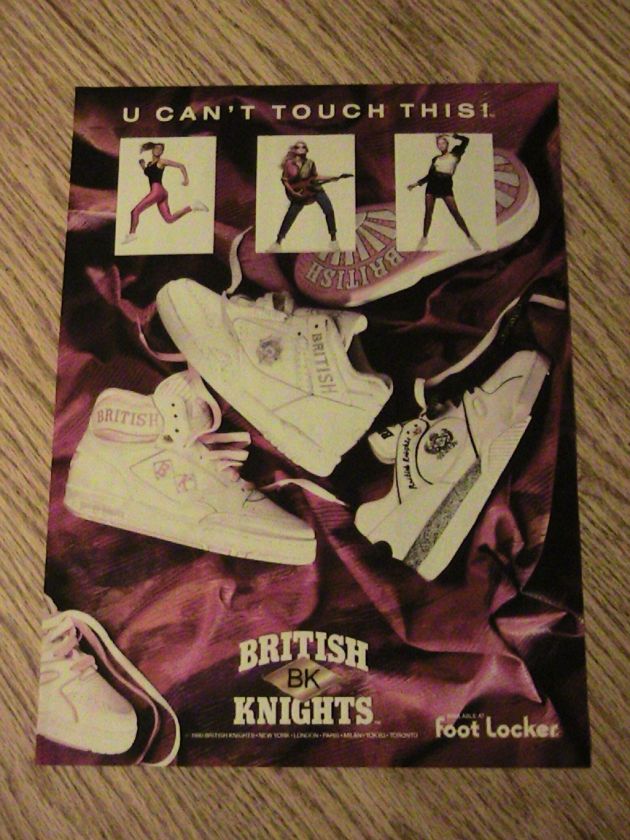   KNIGHTS BK SHOE ADVERTISEMENT FOOT LOCKER AD NEW YORK LONDON LADY