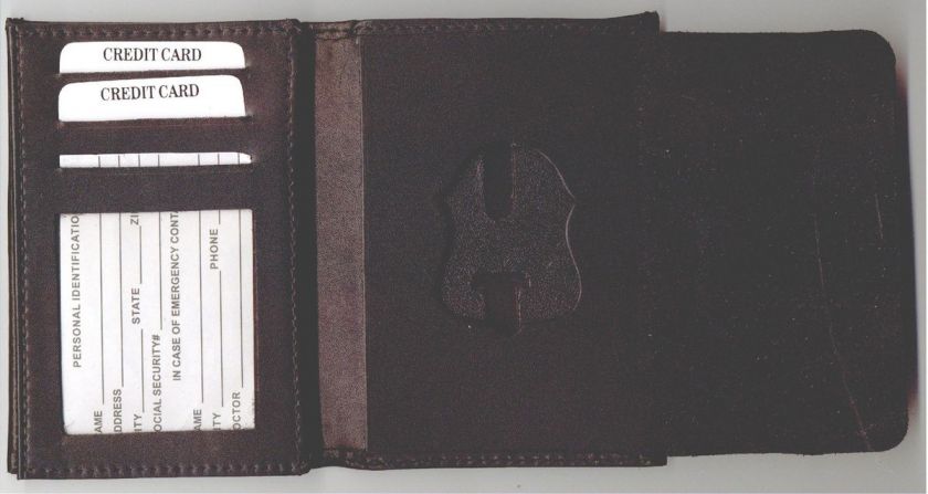 FBI Wallet holds Dual Credentials, Badge, Drivers License, Credit 