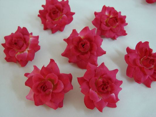 24 Mini Light Red Rose flower Craft and Decoration  