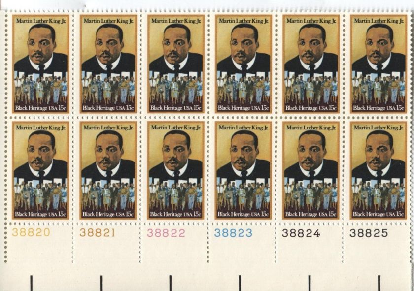 Scotts #1771 15c MARTIN LUTHER KING Plate Block of 12  