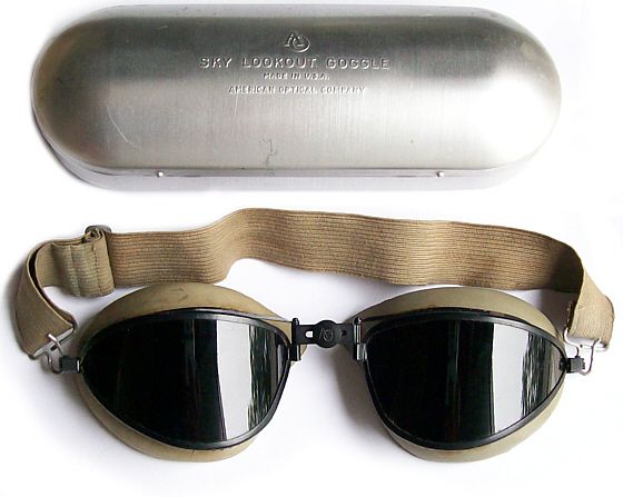 American Optical Dual Cushion Pilot Goggles w/case  