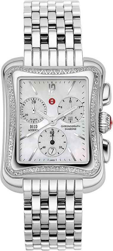 NEW MICHELE DIAMOND DECO MODERNE II MOP DIAL WATCH MWW06U000001  