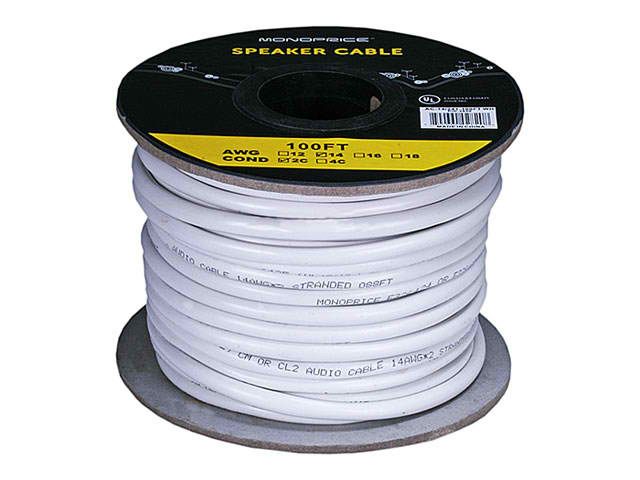 100FT 14AWG CL2 IN WALL SPEAKER WIRE 2 COND 14 GAUGE GA  