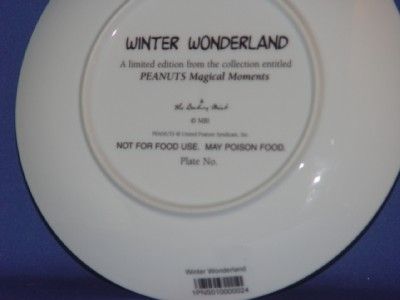 WINTER WONDERLAND CHARLIE BROWN CHRISTMAS PLATE  