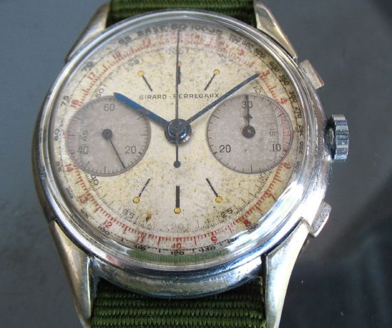 ANTIQUE GIRARD PERREGAUX VALJOUX 23 MOV CHRONOGRAPH SWISS WATCH Ca 