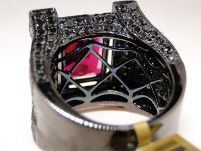   BLACK DIAMOND RING SOLITAIRE BAND SEMI MOUNT PINKY CASTLE RING 7.05 CT