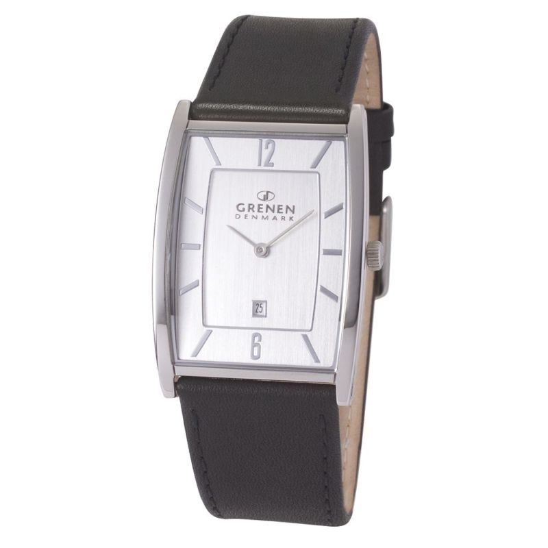 Grenen Denmark Black Leather Mens Watch  