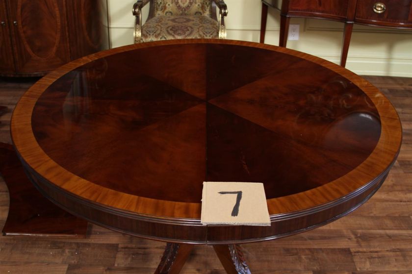 48 Round Dining Table with Leaf  Round Mahogany Dining  