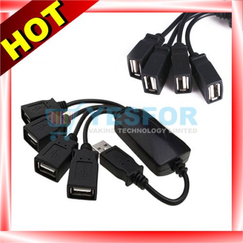 New USB 2.0 Hub High Speed 4 Port For pc Laptop Slim  