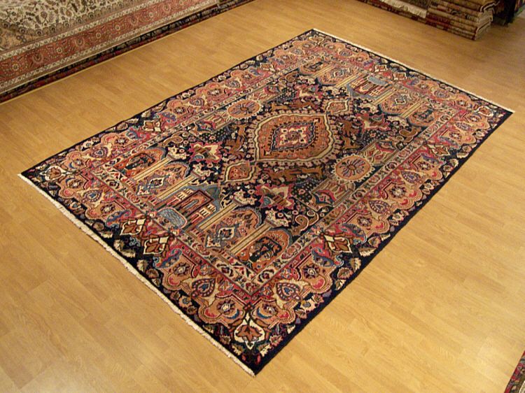 6x9 Beautiful Handmade Antique Persian Kashmar Wool Rug  