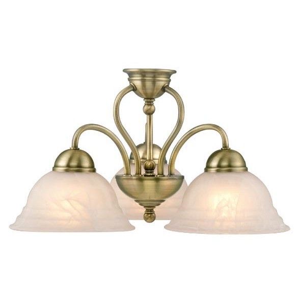   Fan Light Kit OR Chandelier, Antique Brass, White, Aireryder  