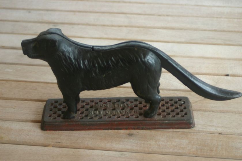 Antique Cast Iron Dog Tray Nut Cracker Dog  