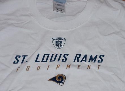 ST LOUIS RAMS T SHIRT MEDIUM STAY DRY NFL EQUIPMENT  