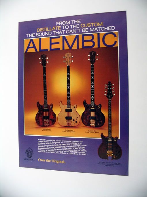 Alembic Distillate & Custom Bass Guitars guitar 1982 Ad  