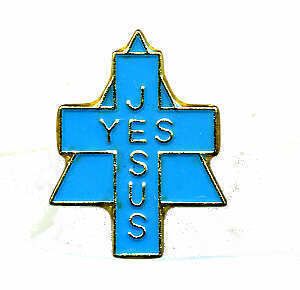 JESUS CROSS Awesome Christian Biker Lapel or Vest Pin  