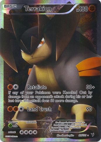 card terrakion number 99 101 evolution basic set black white noble 