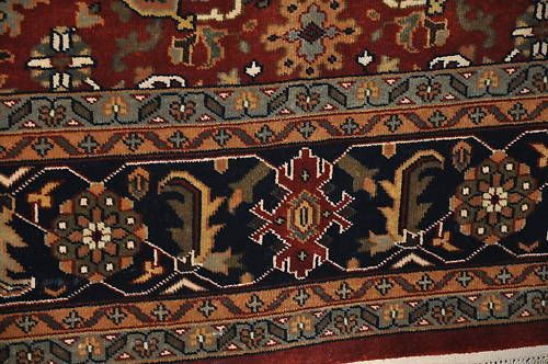 9x12 RUG HANDMADE MAHAL RED BLUE KASHAN GOLD GREEN NEW  