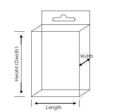 Size of clear PVC pillow boxes