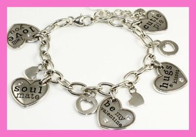 Brighton BE MINE Heart Charm Bracelet   NWT  