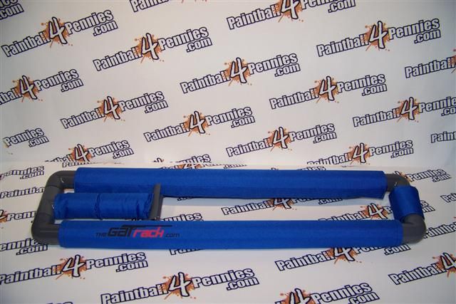 PAINTBALL GUN / MARKER STAND , THE GAT RACK , ( blue)  