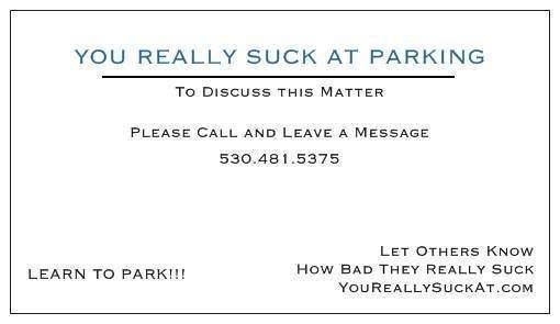 You Really Suck At Parking business card 10 pack  