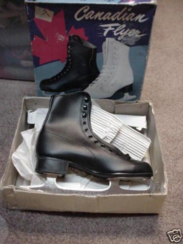 NEW MENS CANADIAN FLYER BLACK ICE FIGURE SKATES 6 RARE  