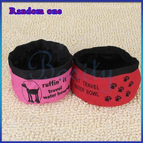 Pet Dog Cat Foldable Travel Water Food Feeder Bowl  