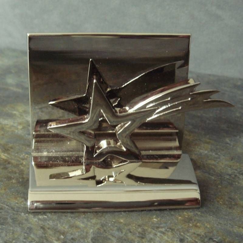 Chrome Shooting Star Business Card Display Holder~Stand  