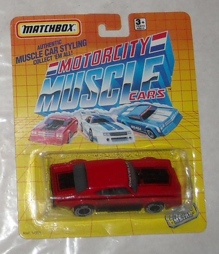 1992 MATCHBOX MOTOR CITY MUSCLE CHEVELLE 2 diecast MOC  