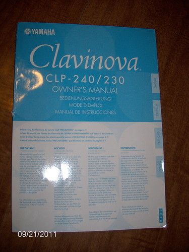 Yamaha Clavinova CLP 240/230 Keyboard Owners Manual  