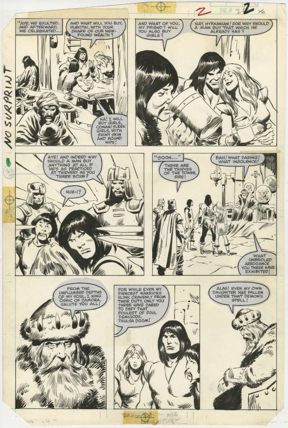 JOHN BUSCEMA   CONAN MOVIE SPECIAL #1 PAGE 26 ORIGINAL ART KING OSRIC 