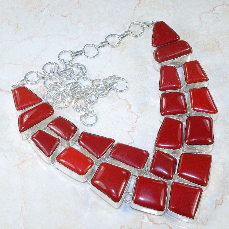 HUGE RED CORAL NECKLACE 21; U642  