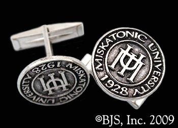 Miskatonic University Cufflinks, Silver Cthulhu Jewelry, Lovecraft, HP 