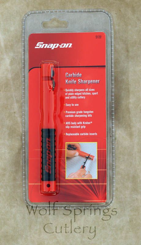 New. Item # SNP5120. Carbide Knife Sharpener. 5 3/8 overall. Red ABS 